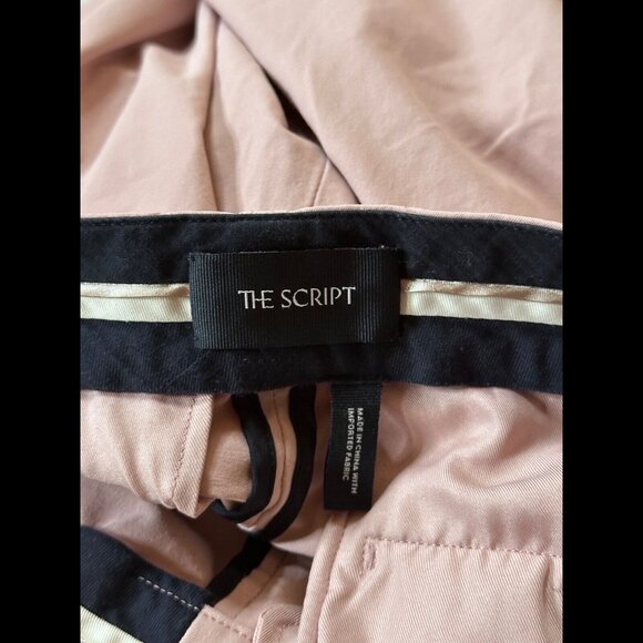 The Script Dress Pants 8 Womens Pink Fede Flat Front Stretch Trousers - Picture 7 of 8